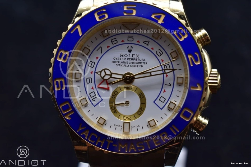 on YG 116688 Bracelet KF YachtMaster Dial 1:1 White YG Comfortable A Edition II 1218 Best 0714
